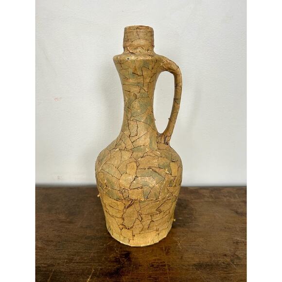 Vintage 70's Decoupage Masking Tape Ceramic Vase1970's DecorMid Century